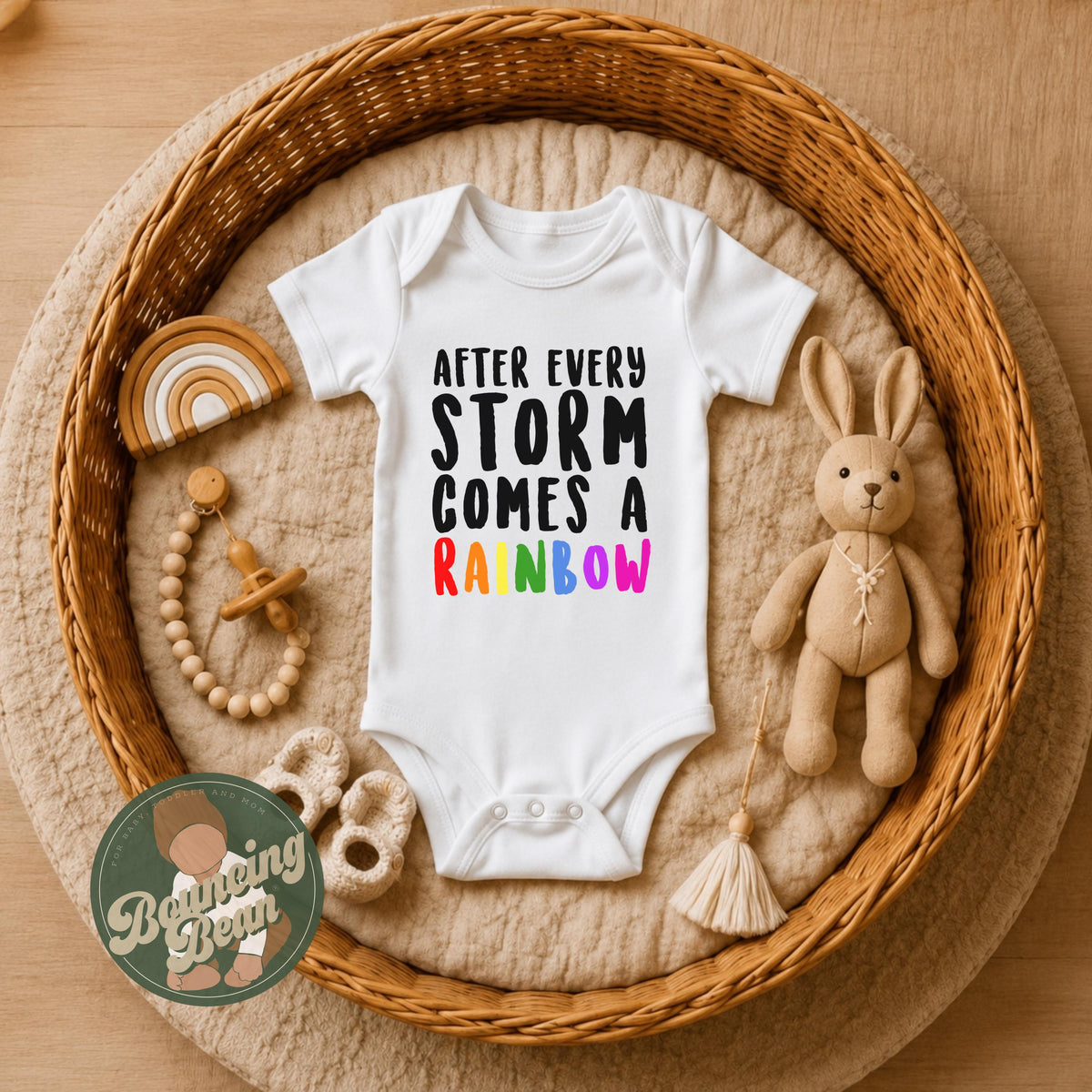 After every storm comes a rainbow Onesie® - Rainbow themed baby Onesie® - Rainbow baby Onesie® bodysuit __etsy:8269588678