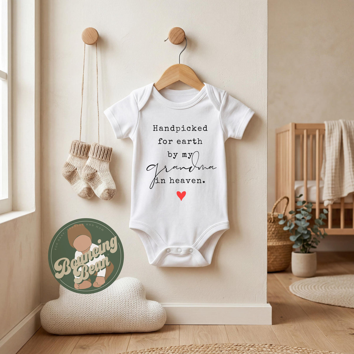 Handpicked for earth by my Grandma in heaven Onesie® - Baby announcement gift - Sentimental Announcement Onesie® __etsy:8257452268