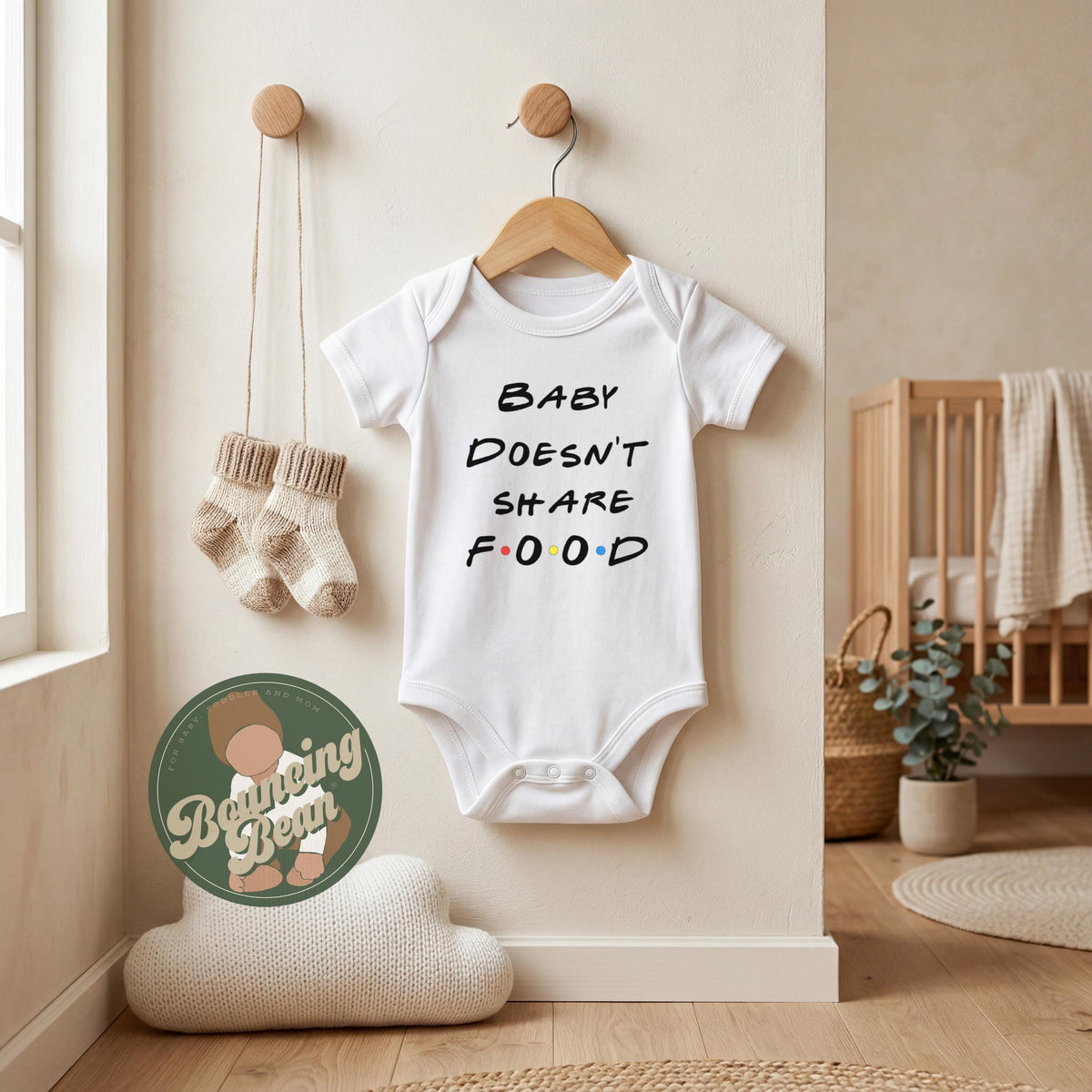 Baby doesn't share food Onesie® - Friends themed Onesie® - Funny baby gift __etsy:8301396155