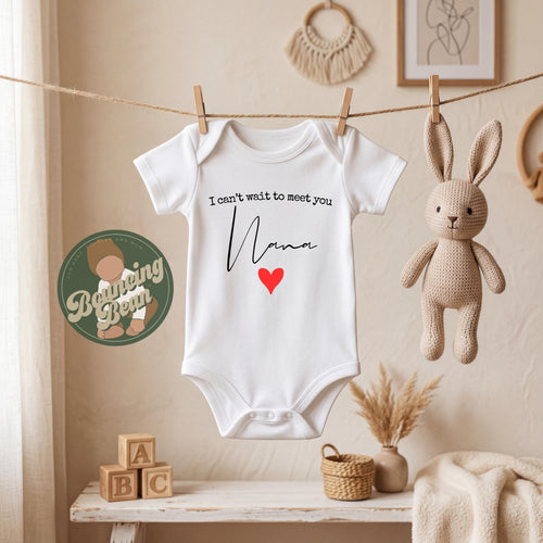 Can't wait to meet you Nana Onesie® - Baby announcement gift - Sentimental Announcement Onesie® __etsy:8305255731