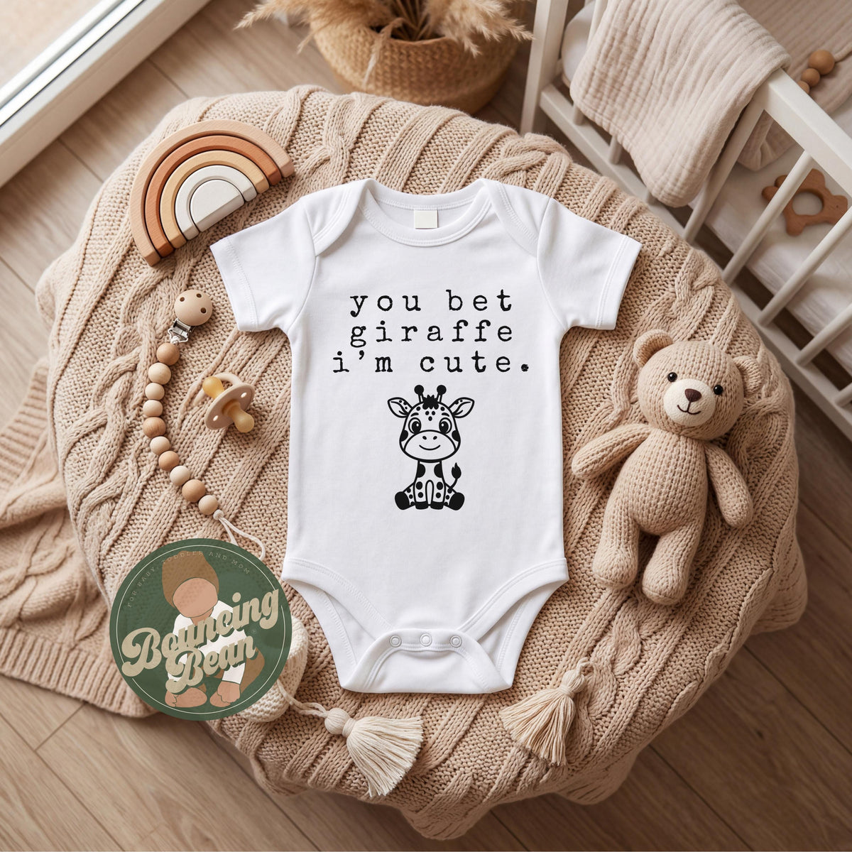 Giraffe Onesie® - You bet giraffe i'm cute baby Onesie® - Animal baby Onesie® bodysuit __etsy:8320803543