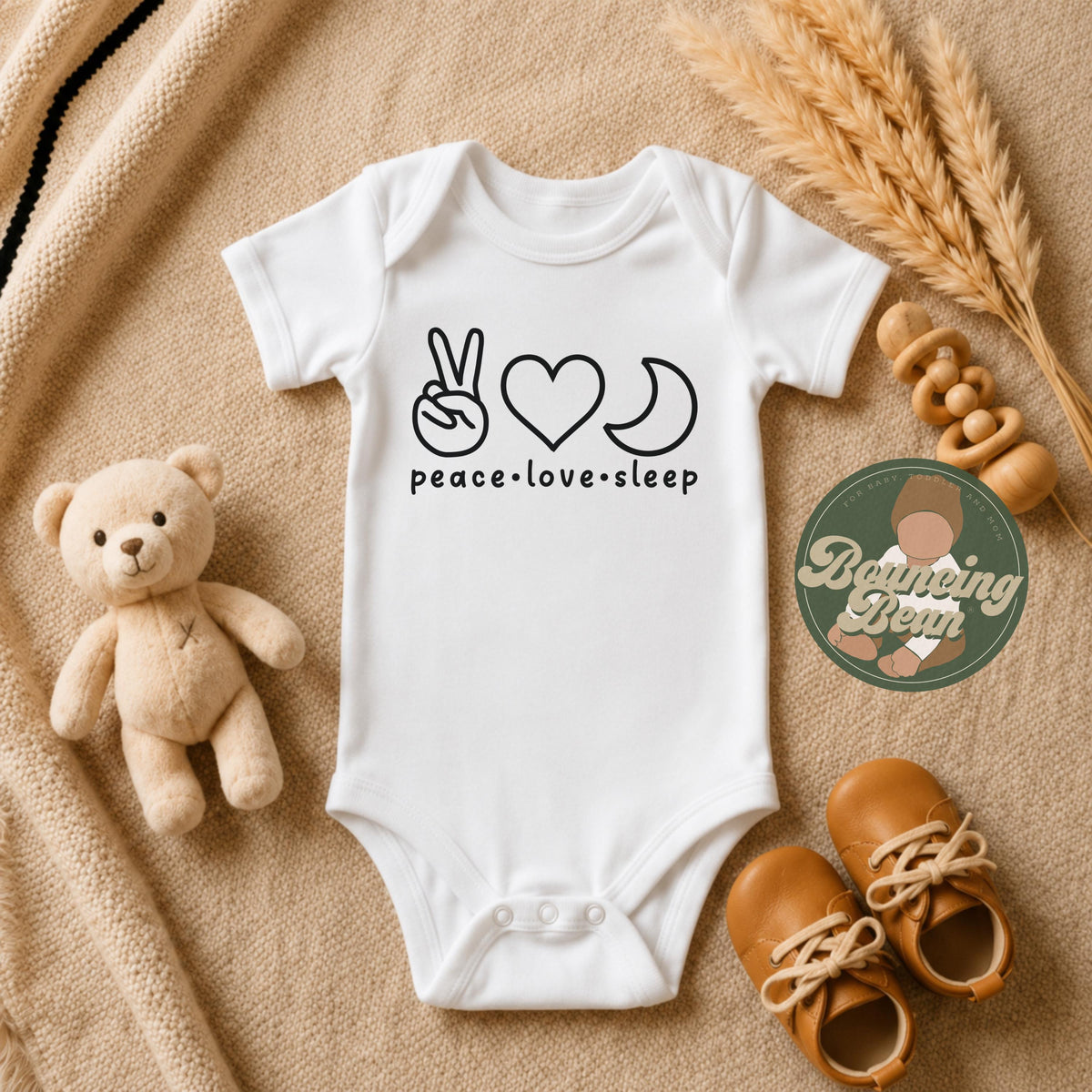 Peace love & sleep Onesie® - Pregnancy announcement - Baby shower gift - Baby Onesie® bodysuit __etsy:8305752535