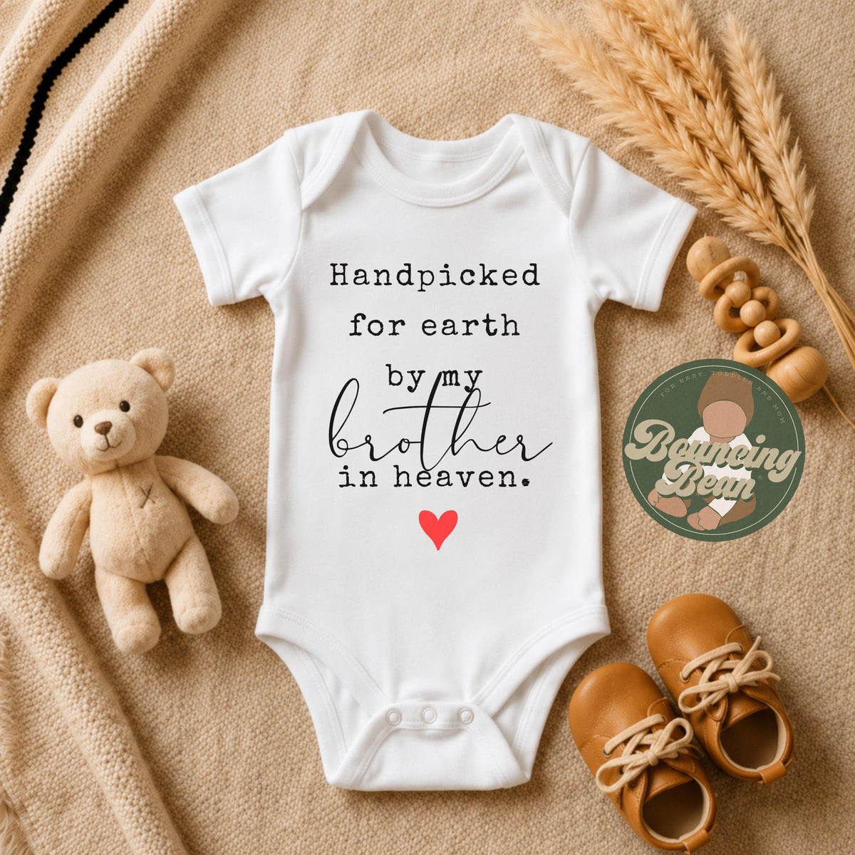 Handpicked for earth by my Brother in heaven Onesie® - Baby announcement gift - Sentimental Announcement Onesie®