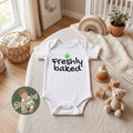 Freshly baked Onesie® - Baby announcement Onesie® - Bud leaf Onesie® bodysuit