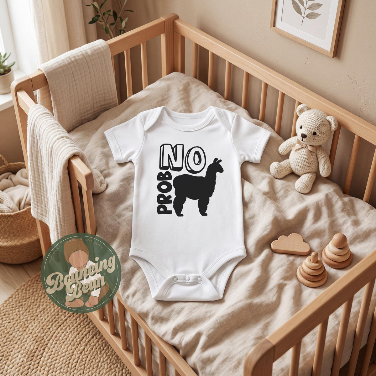 Llama Onesie® - No prob Llama Onesie® baby bodysuit - Cute animal Onesie®
