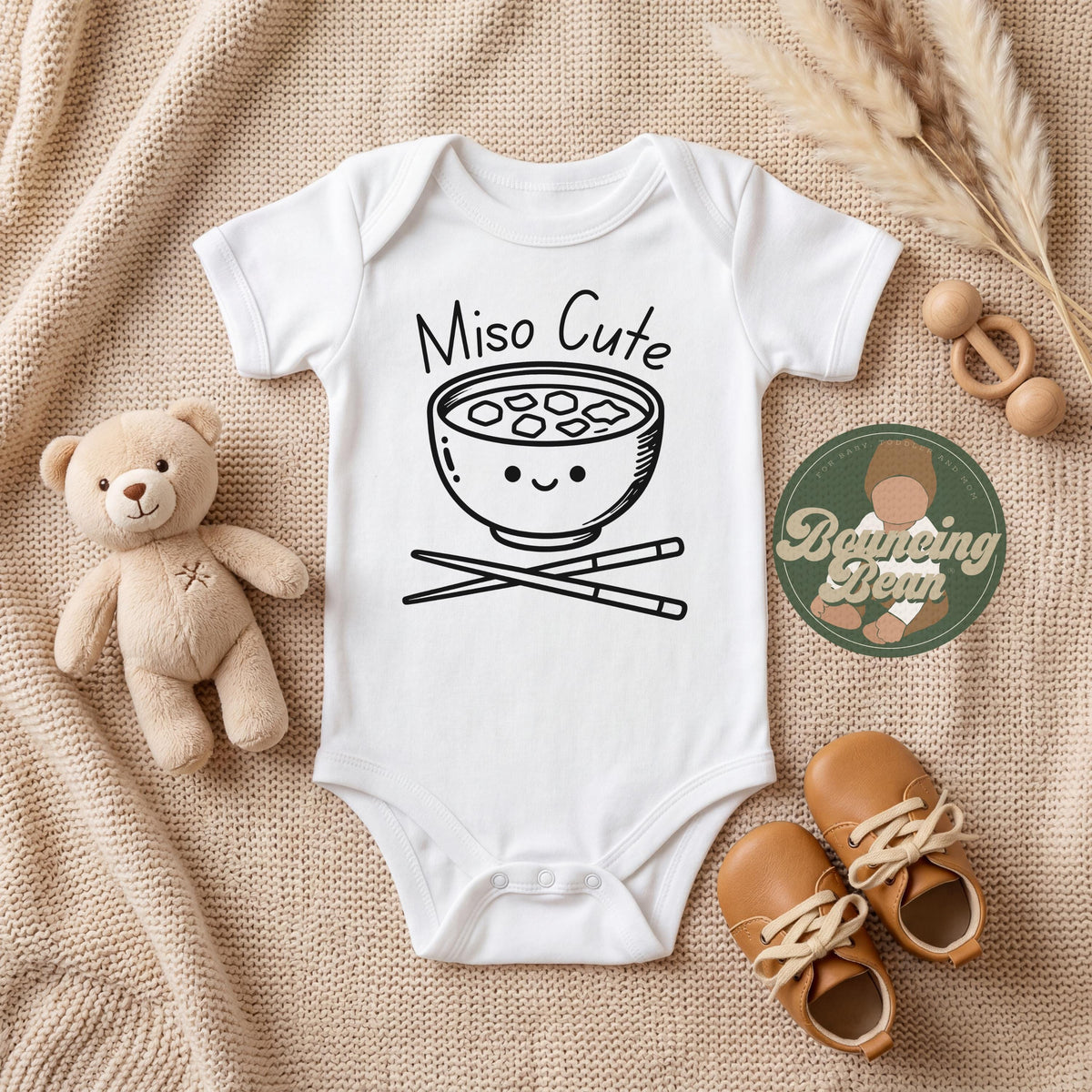 Miso cute baby Onesie® - Baby announcement - Funny miso soup bodysuit Onesie®