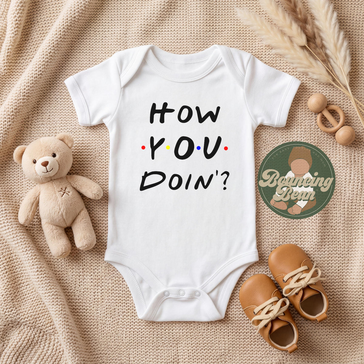 How you doin' baby Onesie® - Funny friends baby Onesie® - Friends themed baby Onesie®
