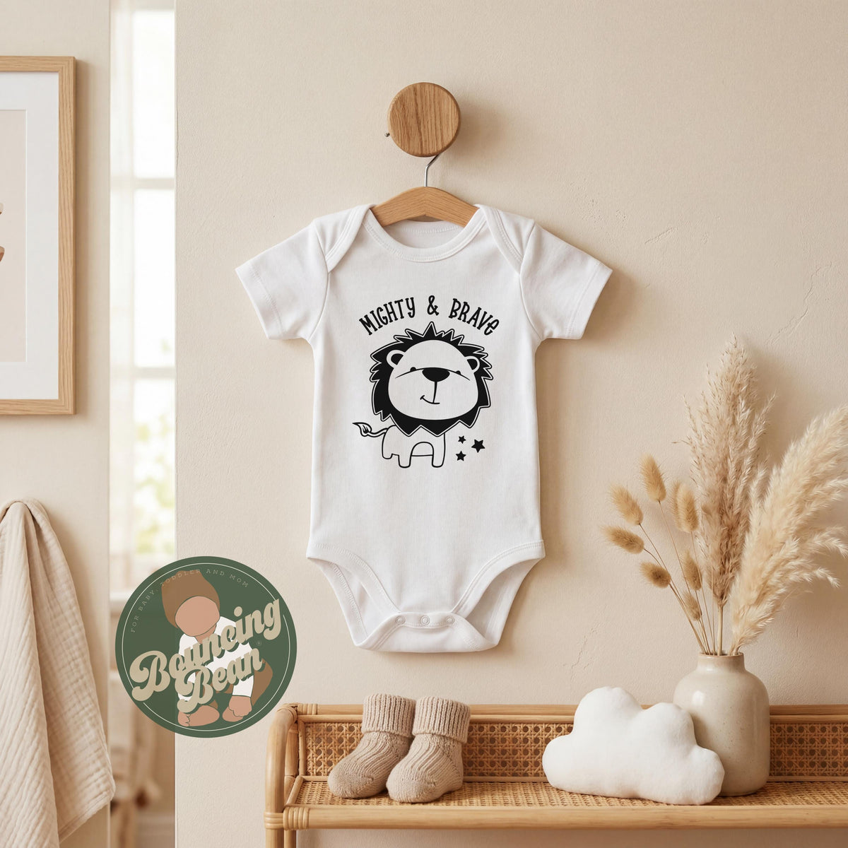 Mighty and Brave Onesie® - Little fighter Lion baby Onesie® - Cute kids clothing