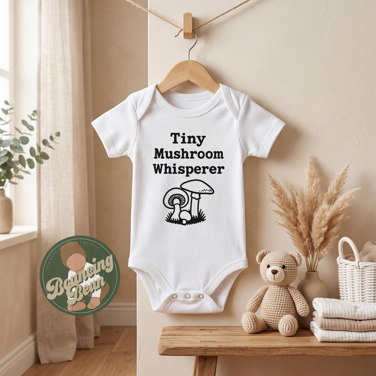Tiny mushroom whisperer Onesie® - Mushroom baby Onesie® - Minimalist themed baby Onesie®