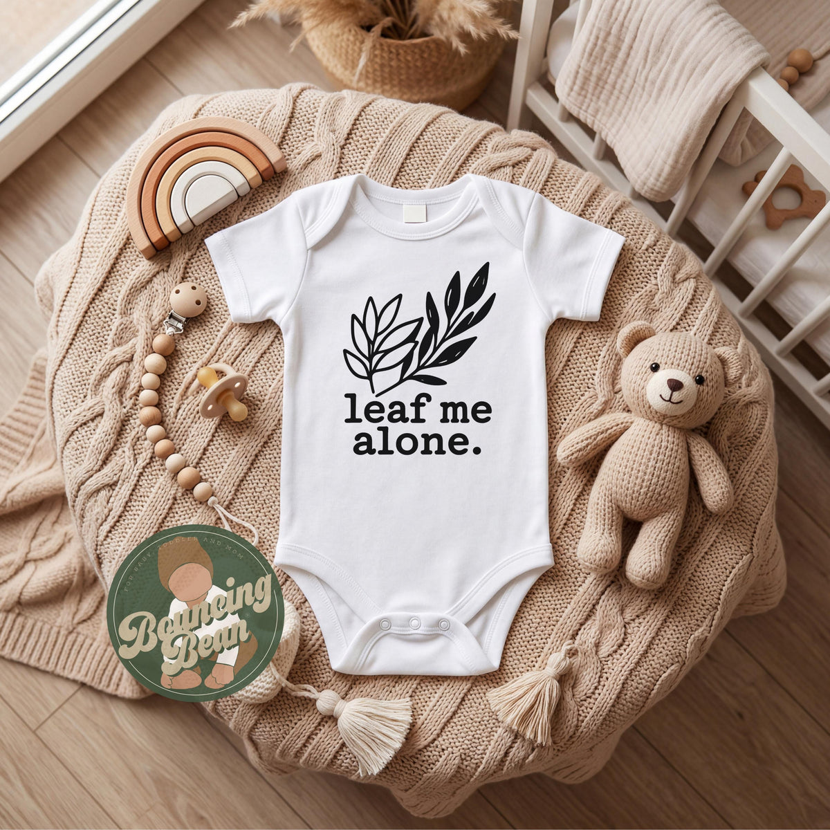 Leaf me alone Onesie® - Nature themed baby Onesie® - Funny baby Onesie® bodysuit