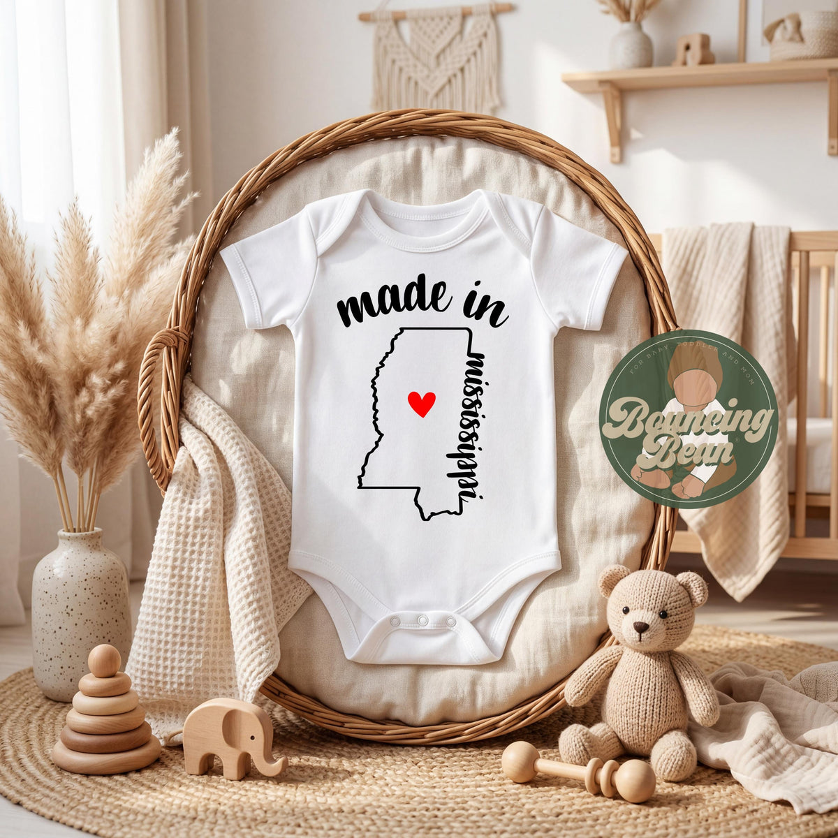 Made in Mississippi state Onesie® - Mississippi baby clothes - State themed Onesie® baby bodysuit gifts