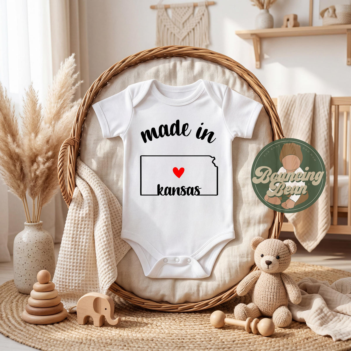 Made in Kansas state Onesie® - Kansas baby clothes - State themed Onesie® baby bodysuit gifts