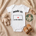 Made in North Dakota state Onesie® - North Dakota baby clothes - State themed Onesie® baby bodysuit gifts