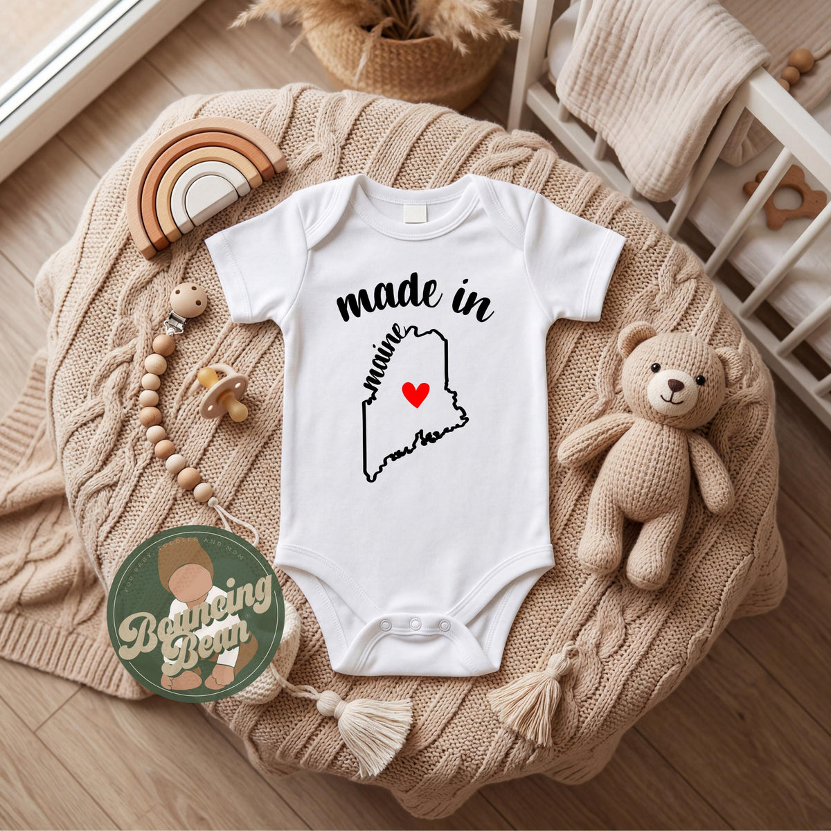 Made in Maine state Onesie® - Maine baby clothes - State themed Onesie® baby bodysuit gifts