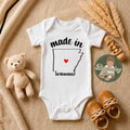 Made in Arkansas state Onesie® - Arkansas baby clothes - State themed Onesie® baby bodysuit gifts