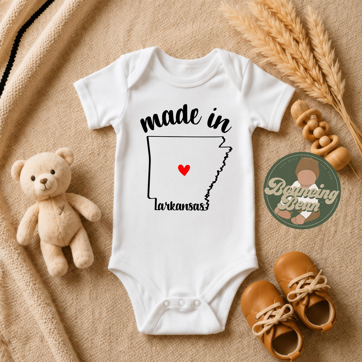 Made in Arkansas state Onesie® - Arkansas baby clothes - State themed Onesie® baby bodysuit gifts
