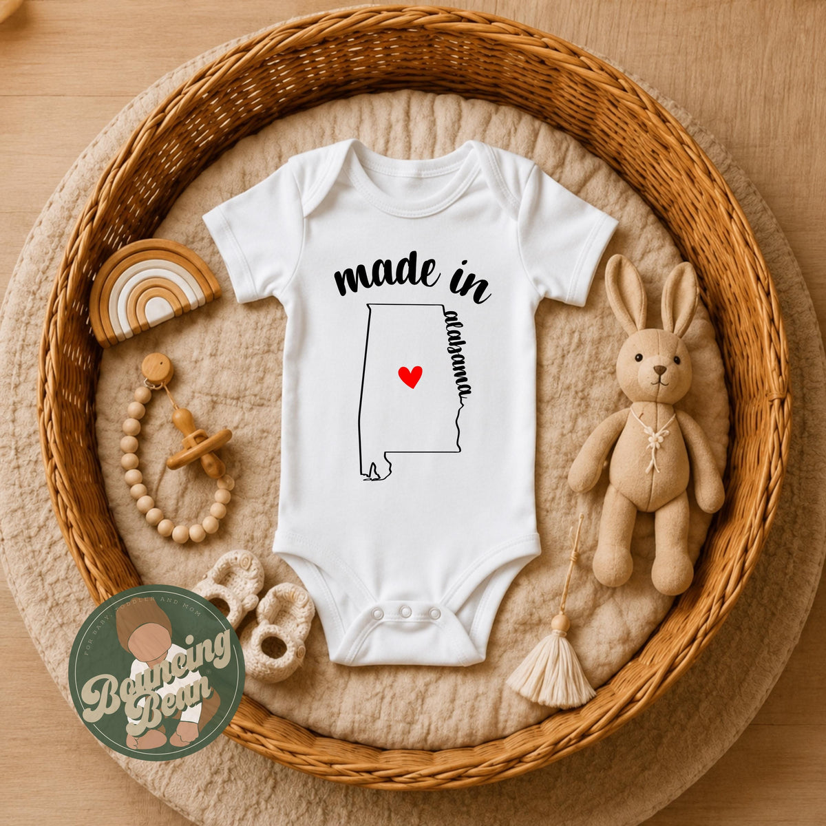 Made in Alabama state Onesie® - Alabama baby clothes - State themed Onesie® baby bodysuit gifts