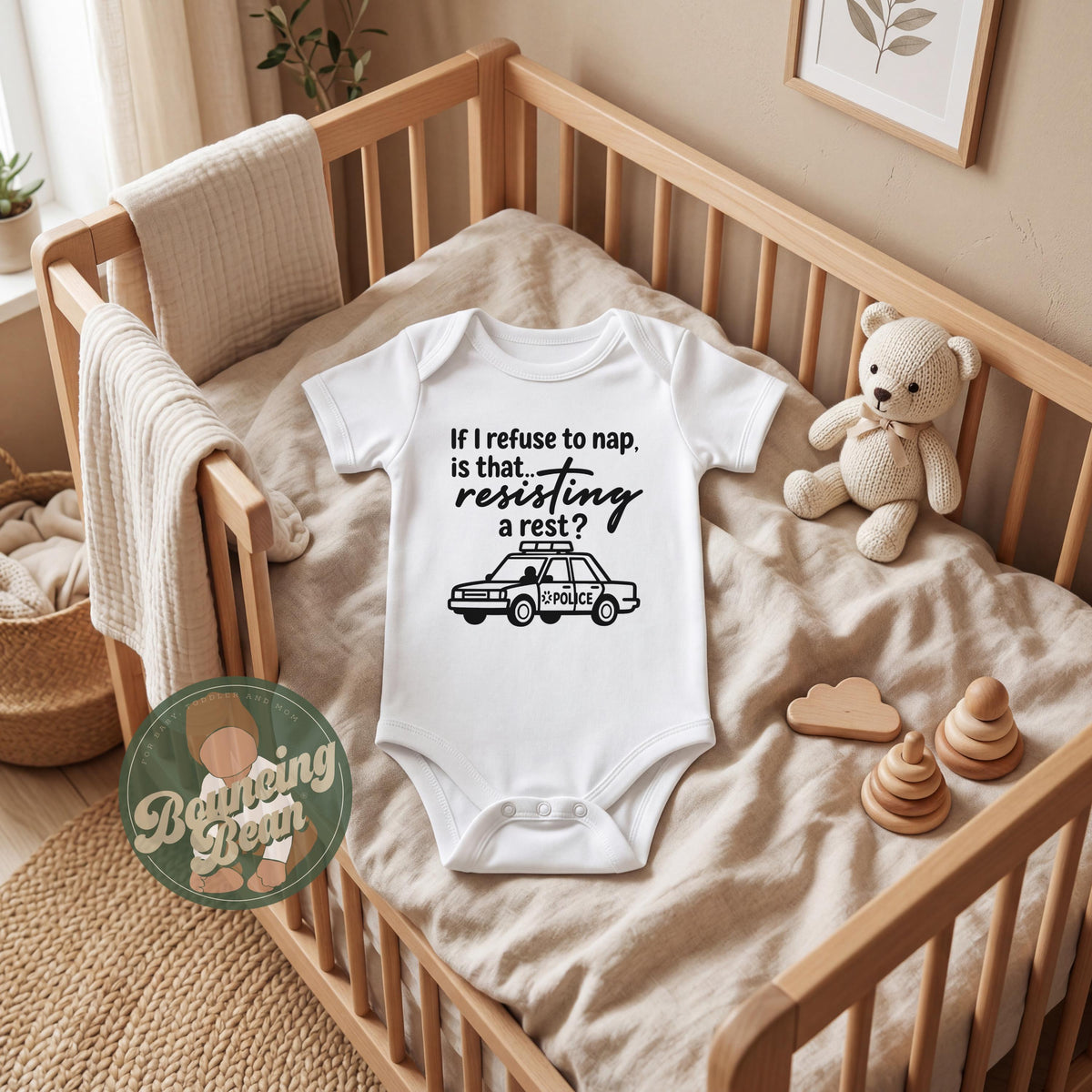 If I refuse to nap, is that resisting a rest Onesie® - Cop themed baby Onesie® - Baby shower gifts