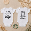 Milk and Cookies Onesie® set - Twin Onesie® - Twin announcement Onesie® - Matching Onesies®
