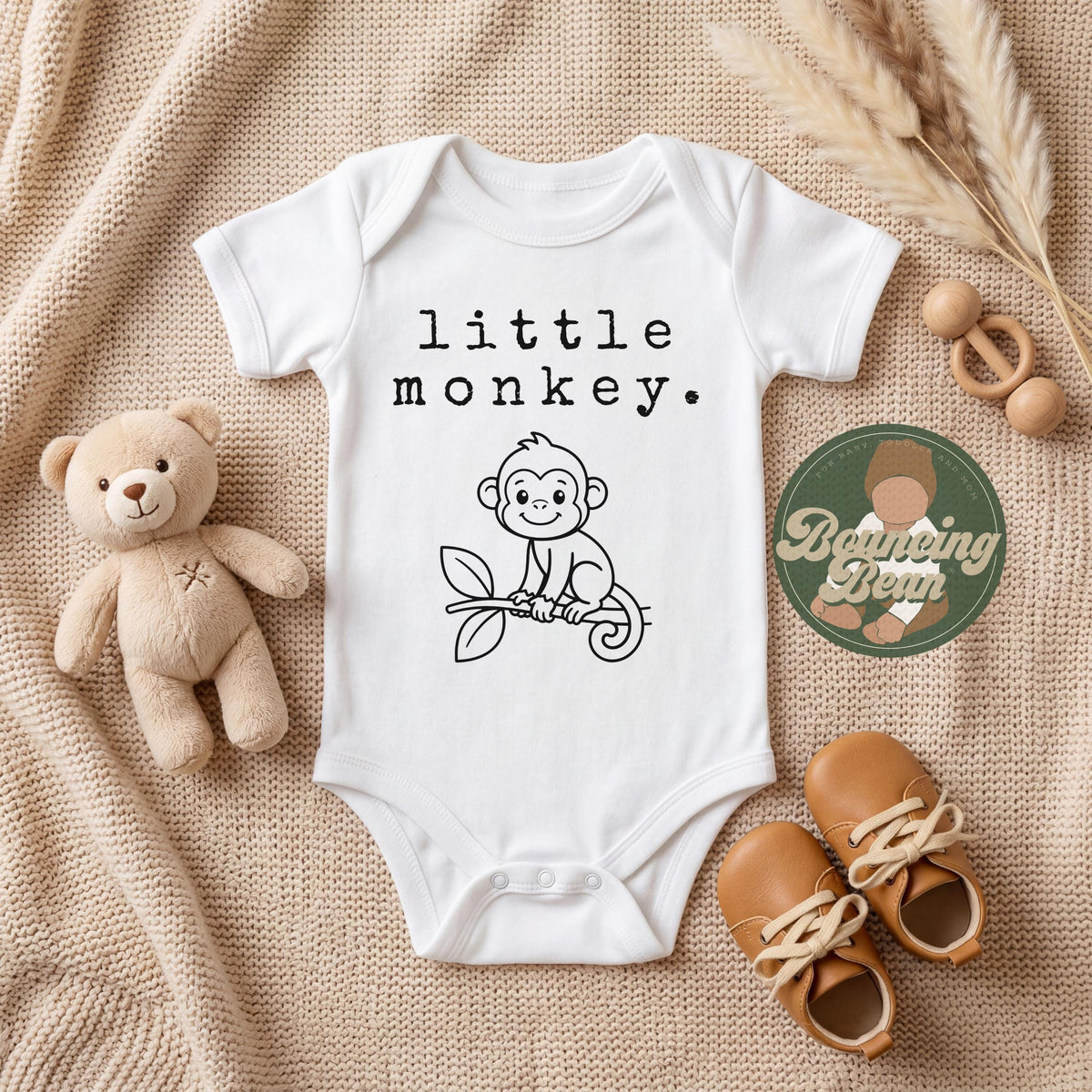 Little monkey Onesie® - Monkey baby Onesie® - Animal baby Onesie® bodysuit