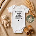 Bustin' farts while stealin' hearts Onesie® - Funny unisex baby Onesie® - Adorable baby gifts