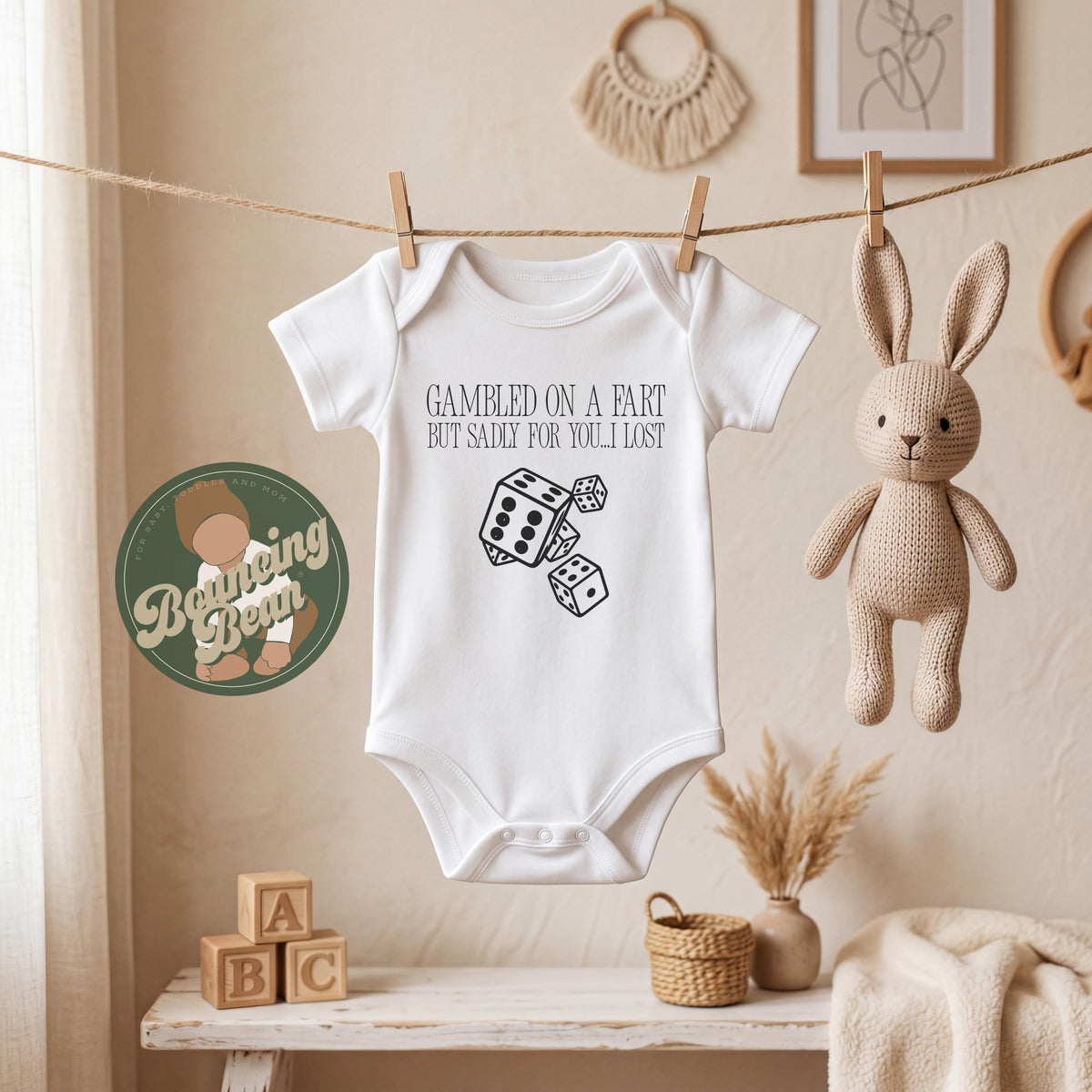 Gambled on a fart Onesie® - Funny unisex baby Onesie® - Adorable baby gifts
