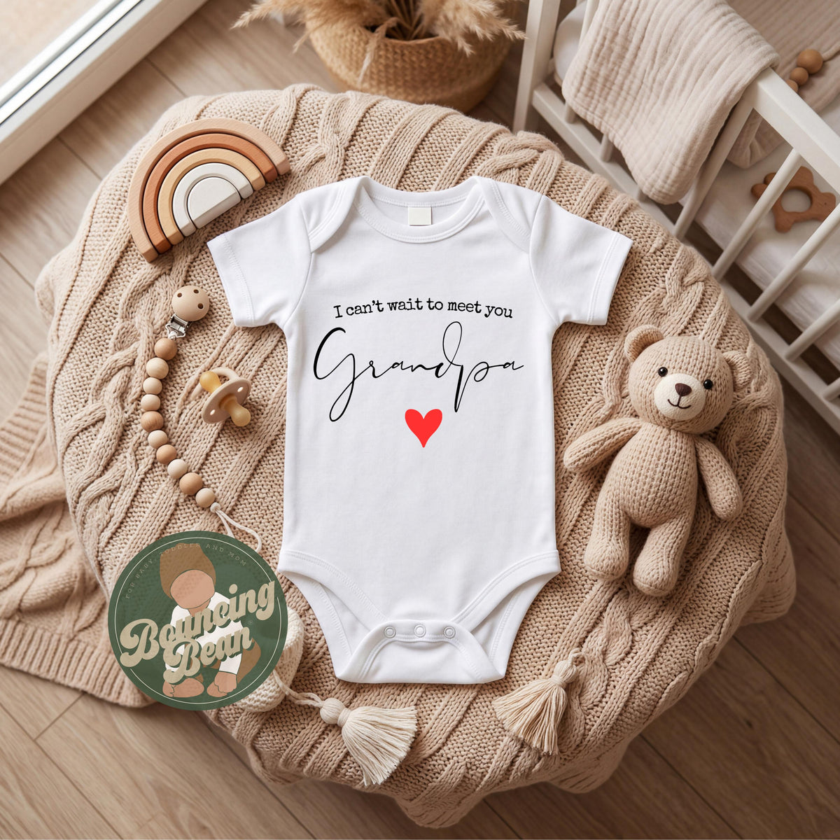Can't wait to meet you Grandpa - Grandpa announcement gift - Announcement Onesie®