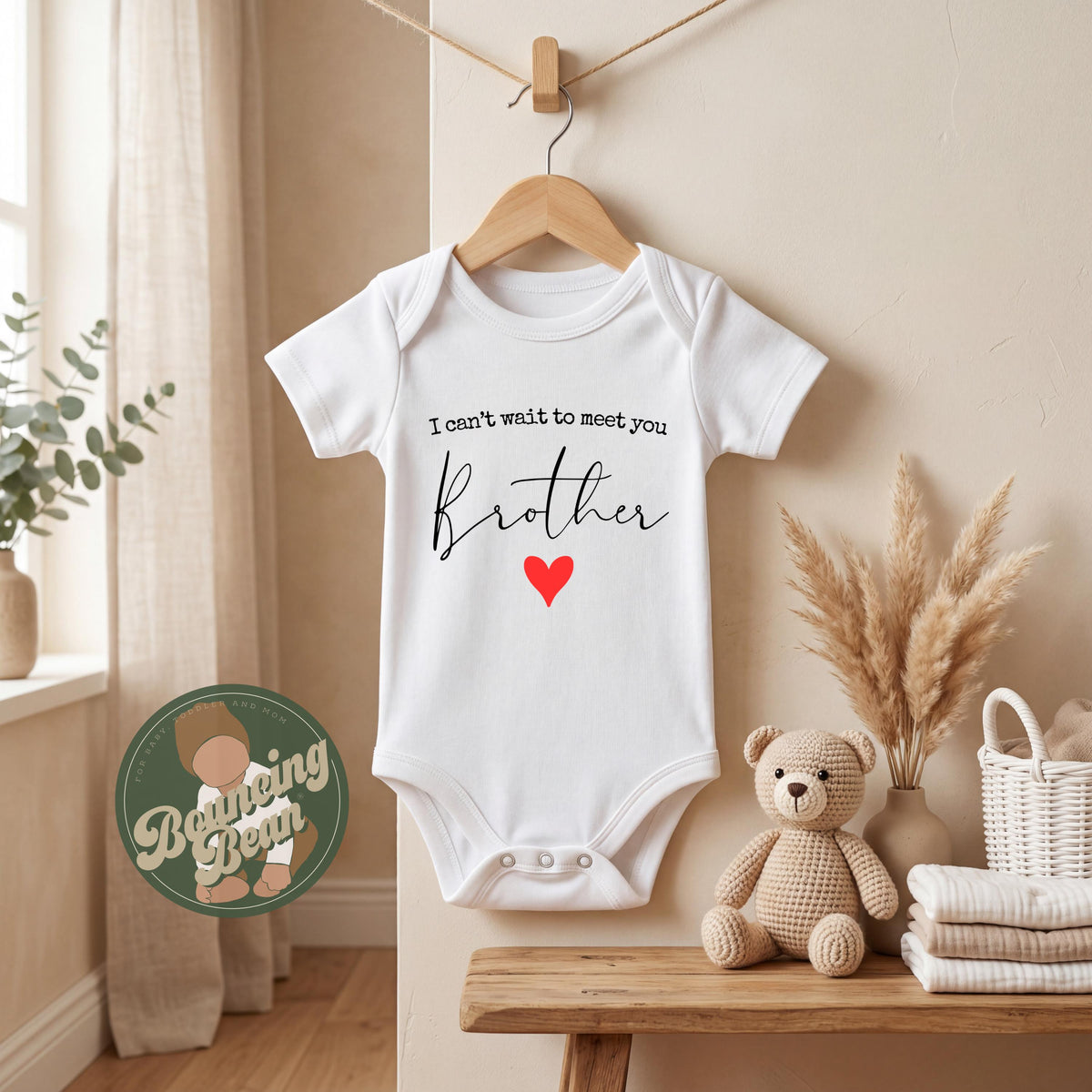Can't wait to meet you Brother Onesie® - Baby announcement gift - Sentimental Announcement Onesie®