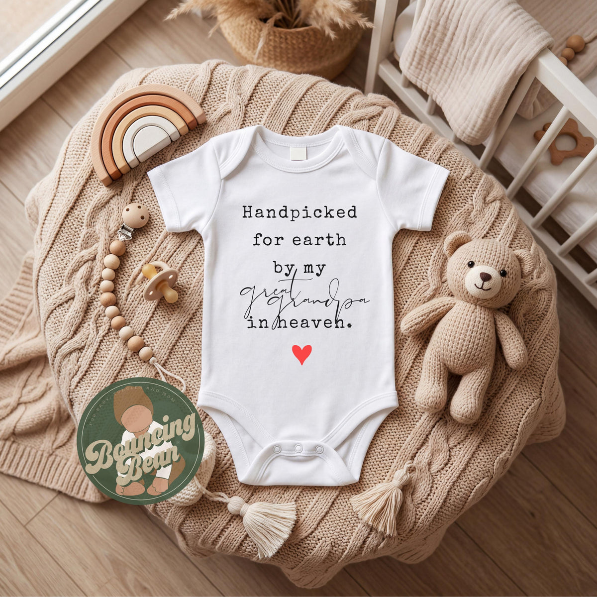 Handpicked for earth by my Great Grandpa in heaven Onesie® - Baby announcement gift - Sentimental Announcement Onesie®
