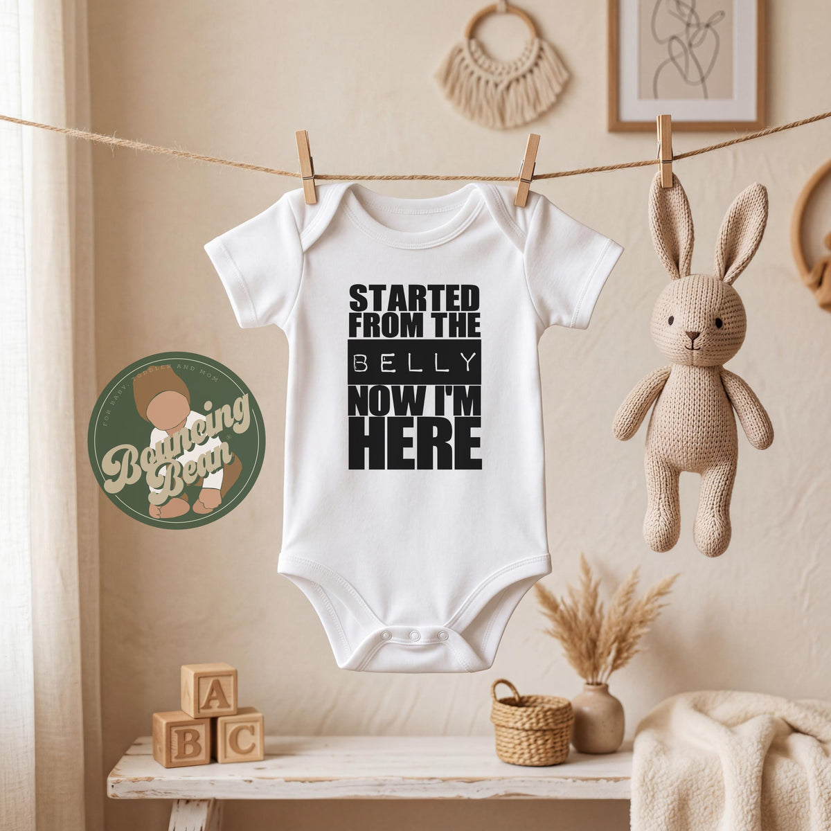 Started from the bottom now we're here - Cute bodysuit gifts - Baby shower gift - Funny baby Onesie®