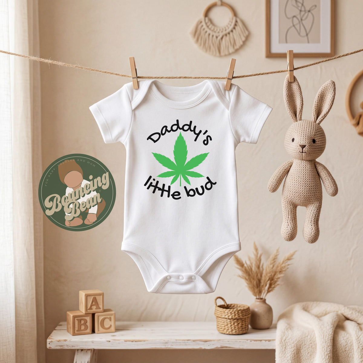 Daddy's little bud Onesie® - Little bud Onesie® bodysuit - Pot leaf Onesie®
