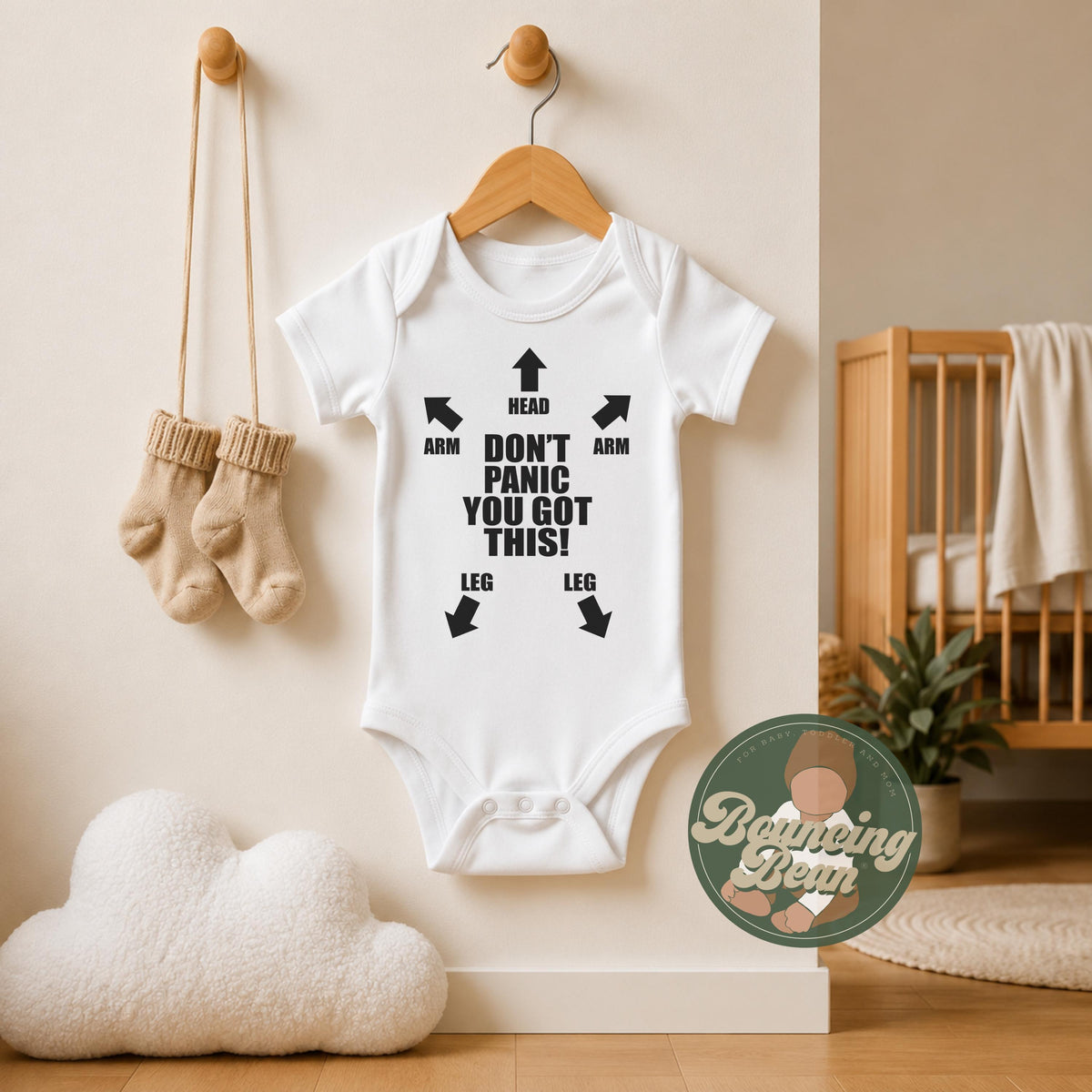 Don't panic Onesie® - Funny baby bodysuit Onesie® - Custom baby gift
