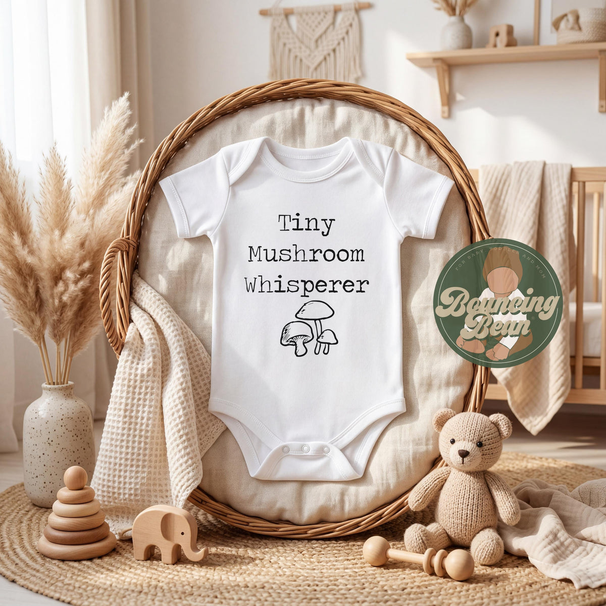 Tiny mushroom whisperer Onesie® - Mushroom baby Onesie® - Minimalist themed baby Onesie®