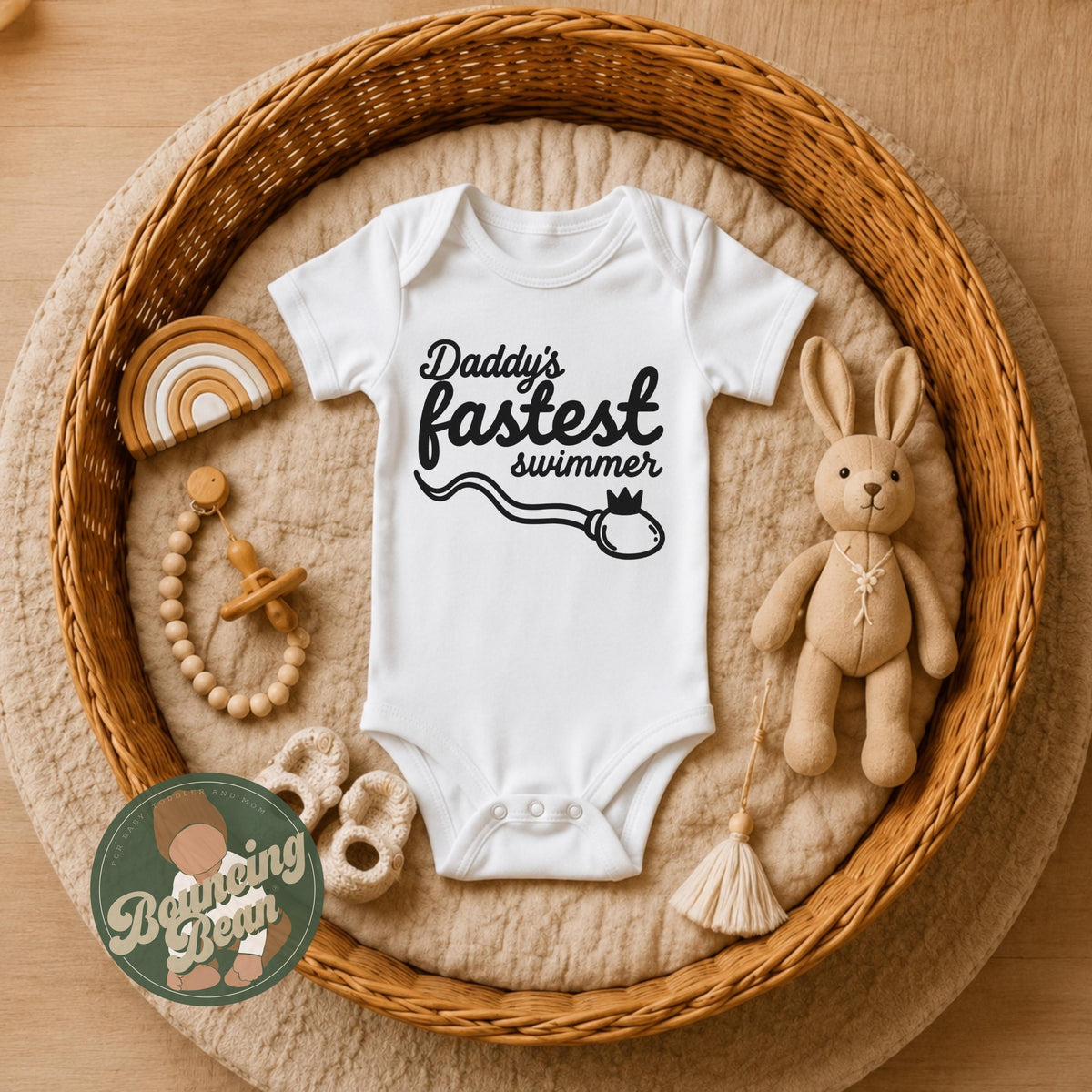 Daddy's fastest swimmer Onesie® - Baby announcement - Funny baby Onesie® bodysuit
