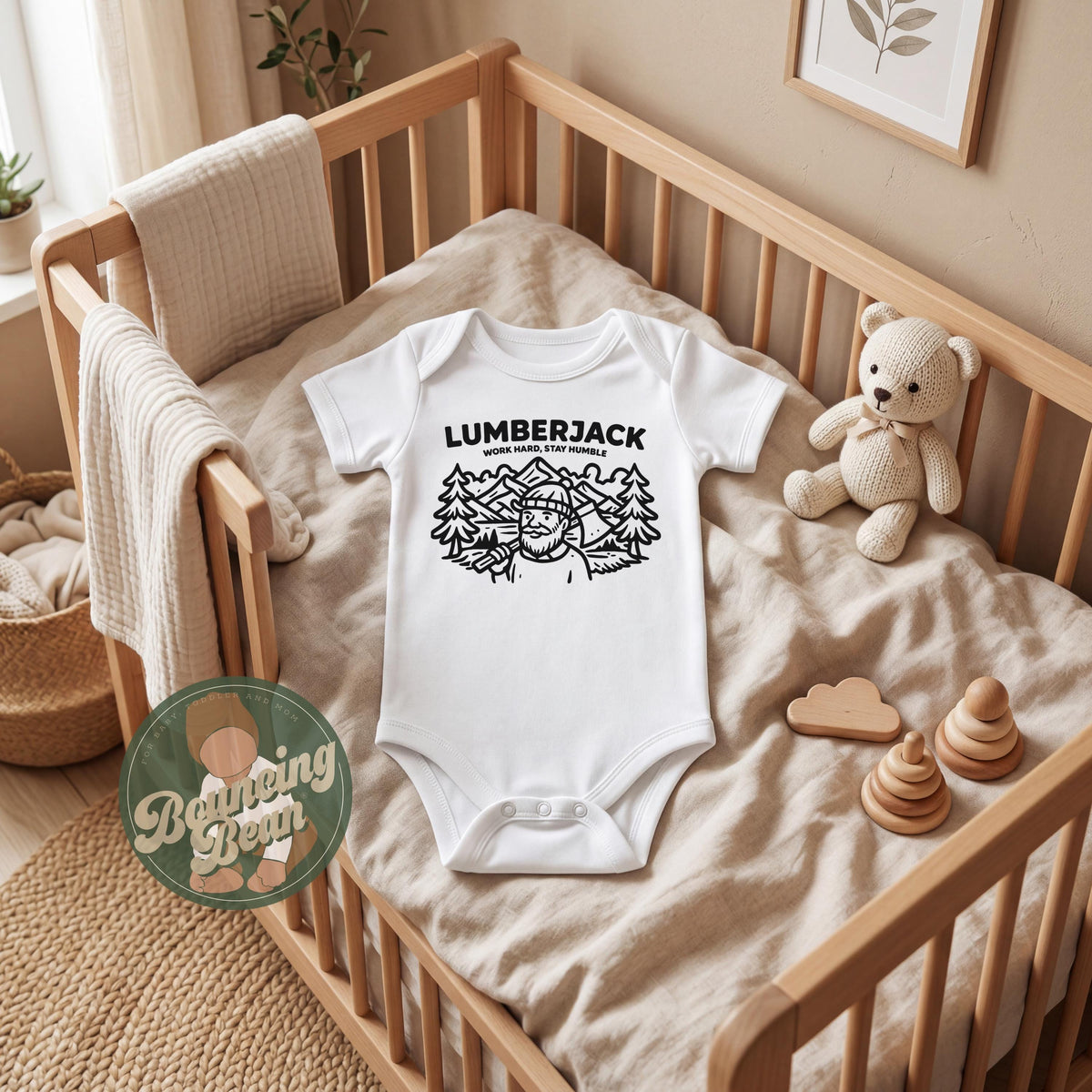 Lumberjack Onesie® - Nature themed baby Onesie® - Funny baby Onesie® bodysuit