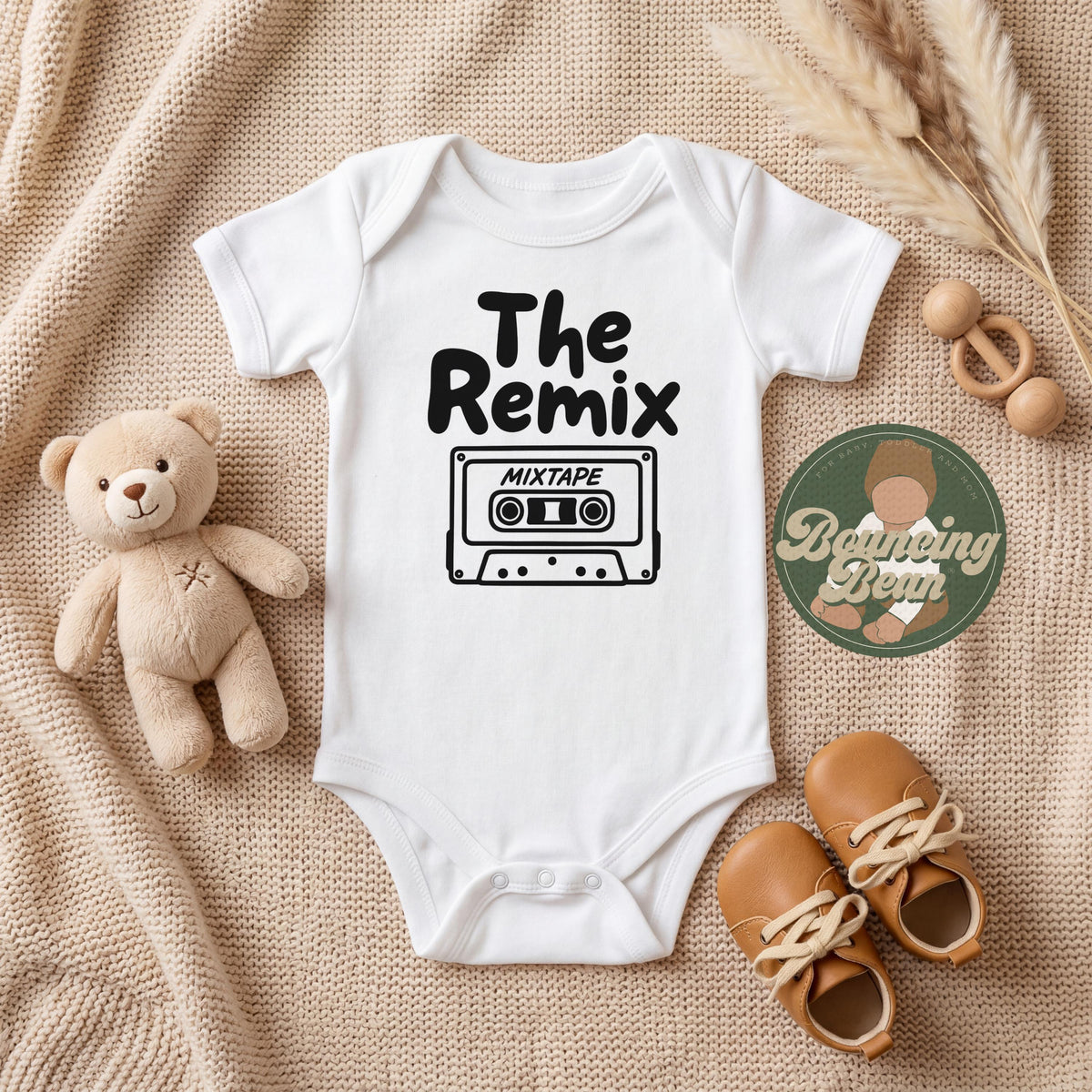 The remix Onesie® - 90's retro themed baby Onesie® - Announcement baby Onesie® bodysuit