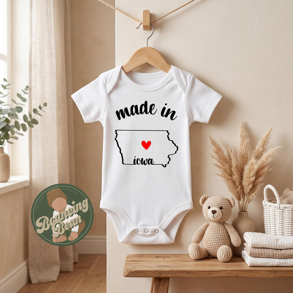 Made in Iowa state Onesie® - Iowa baby clothes - State themed Onesie® baby bodysuit gifts