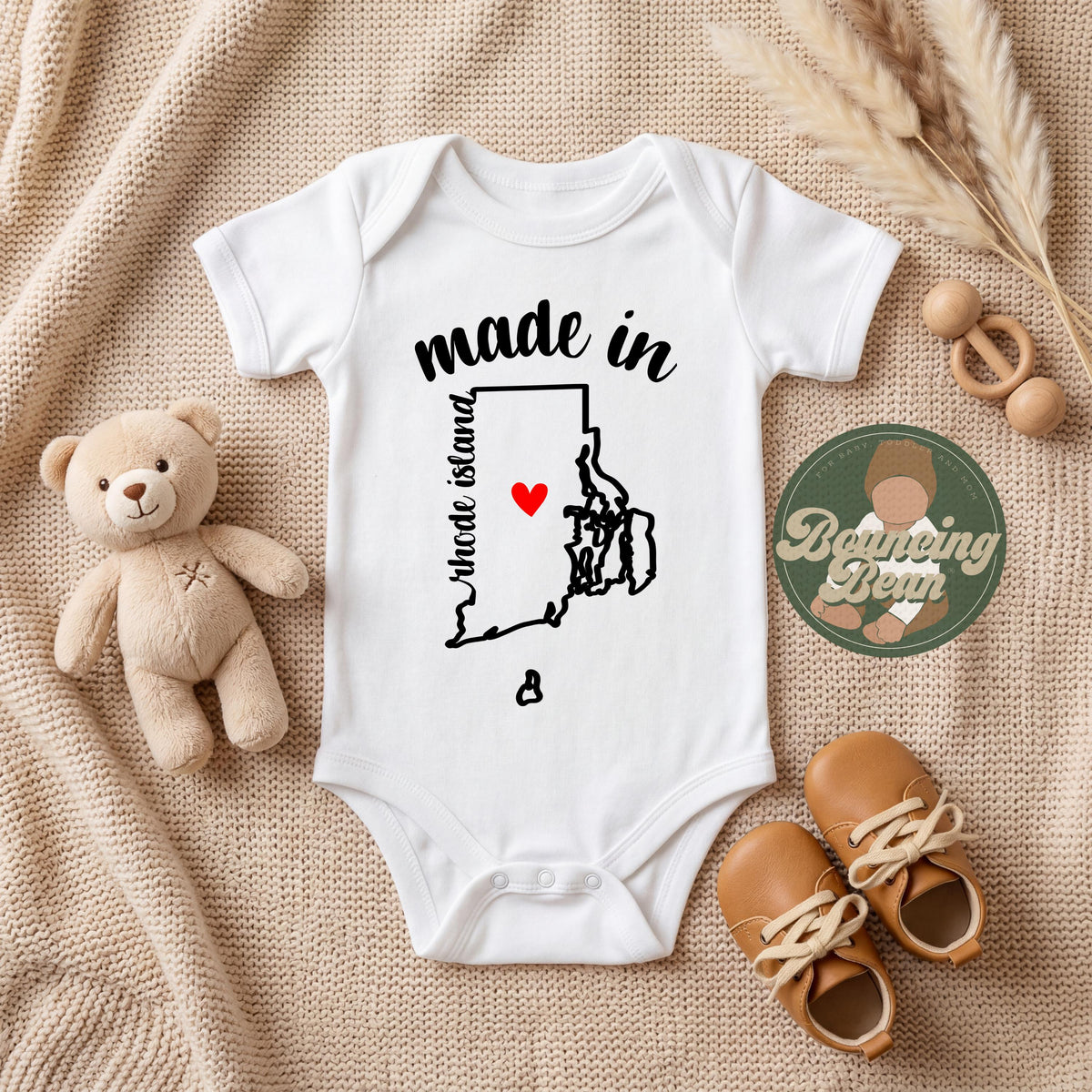 Made in Rhode Island state Onesie® - Rhode Island baby clothes - State themed Onesie® baby bodysuit gifts