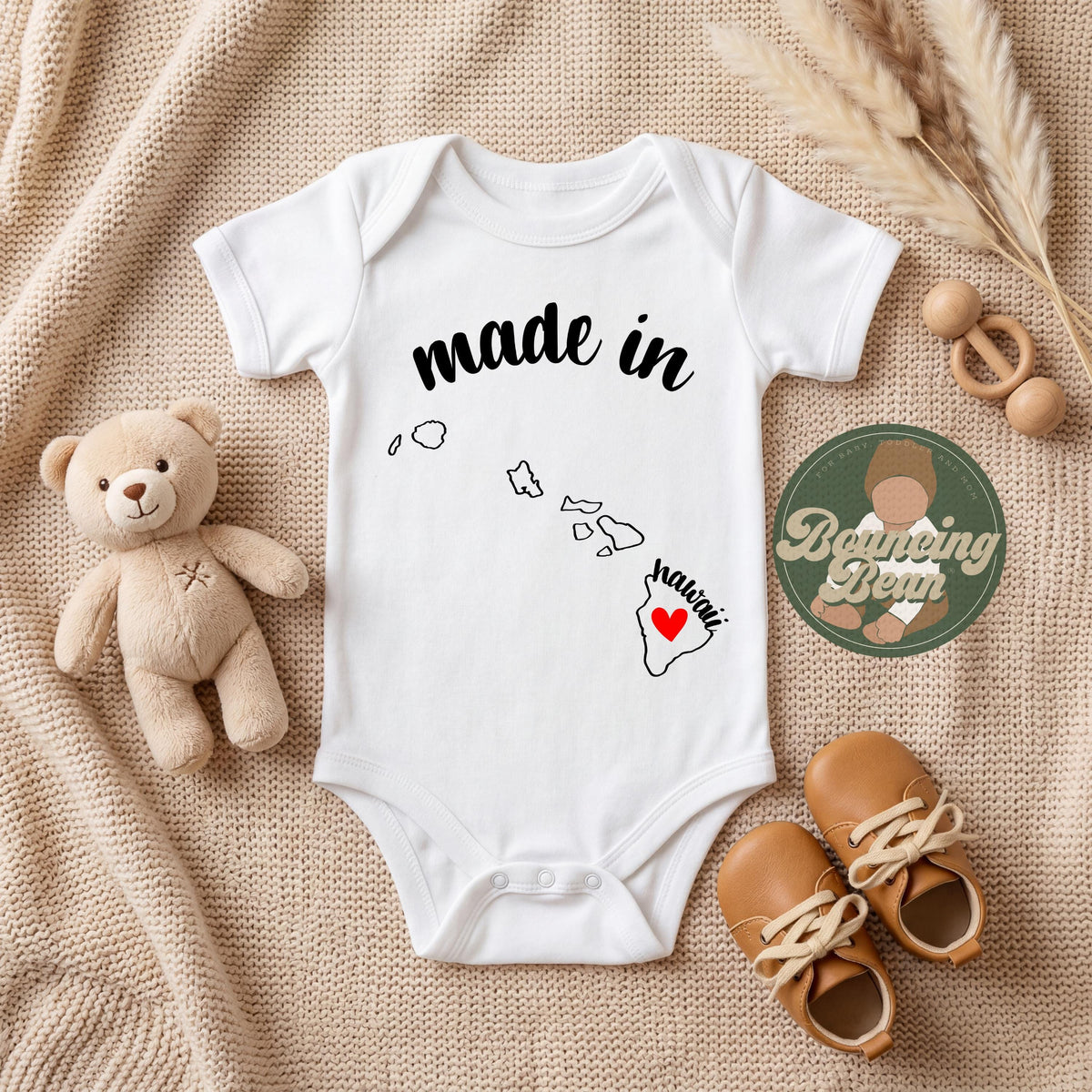 Made in Hawaii state Onesie® - Hawaii baby clothes - State themed Onesie® baby bodysuit gifts