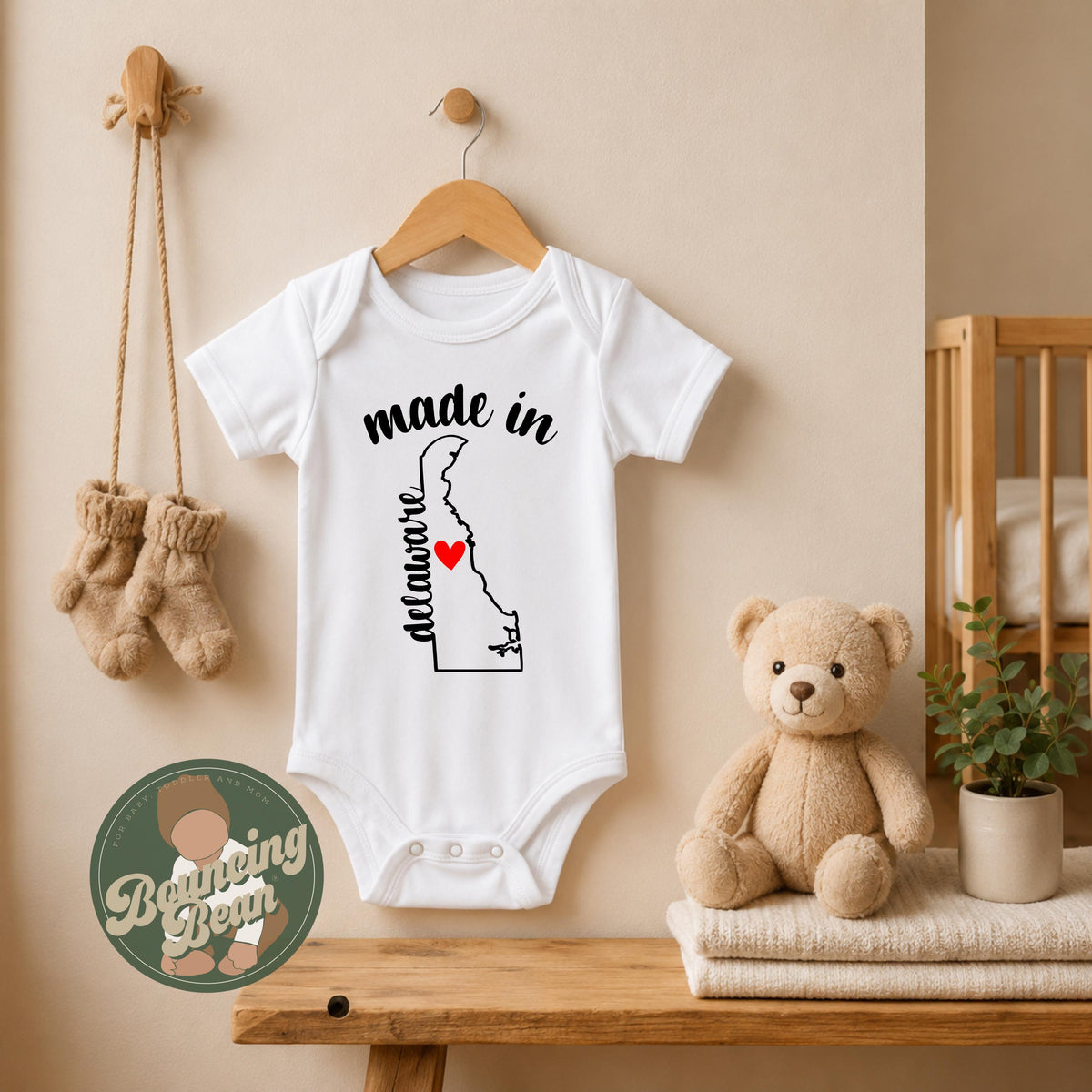 Made in Delaware state Onesie® - Delaware baby clothes - State themed Onesie® baby bodysuit gifts